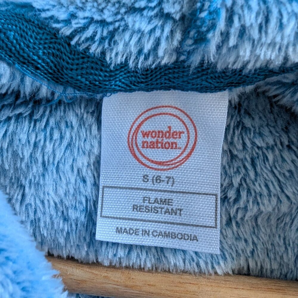 Wonder Nation cozy furry hooded top, small (6-7)